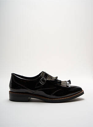 Mocassins tissage satiné talon plat jusqu'à 3cm noir REGARD femme