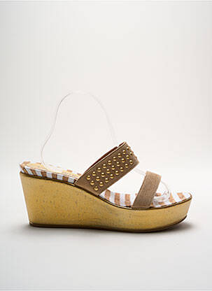 Mules/sabots nubuck talon de 7 à 9cm beige CAFE NOIR femme