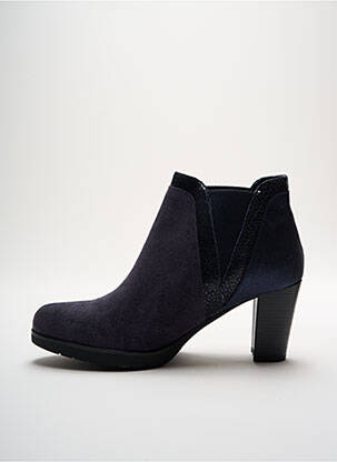 Bottines/boots tissage satiné talon de 7 à 9cm bleu REQINS femme