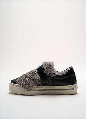 Baskets matière lisse talon plat jusqu'à 3cm noir ALPE femme