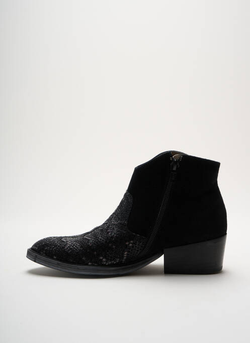 Bottines/boots tissage satiné talon de 4 à 6cm noir SEE YOU JANE femme
