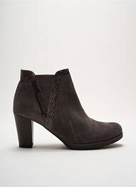 Bottines/boots tissage satiné talon de 7 à 9cm marron REQINS femme