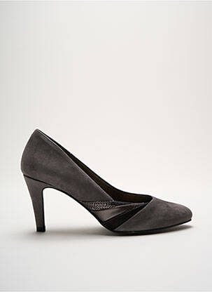 Escarpins tissage satiné talon de 7 à 9cm gris REQINS femme