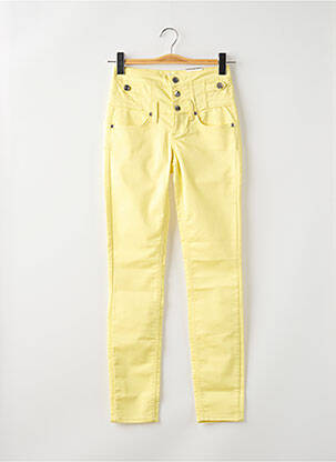 Pantalon slim skinny taille haute jaune LIU JO femme