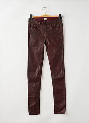 Pantalon slim tissage enduit taille normale rouge REIKO femme
