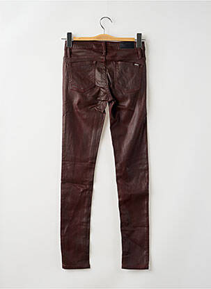 Pantalon slim tissage enduit taille normale rouge REIKO femme