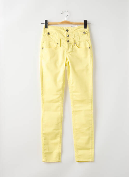 Pantalon slim stretch taille haute jaune LIU JO femme