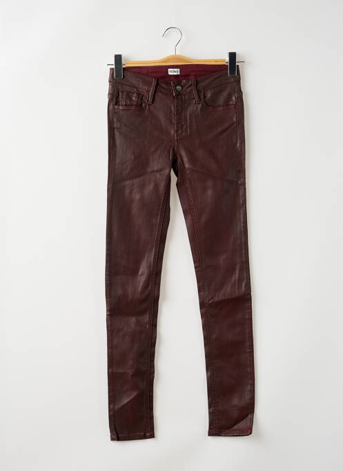 Pantalon slim tissage enduit taille normale rouge REIKO femme