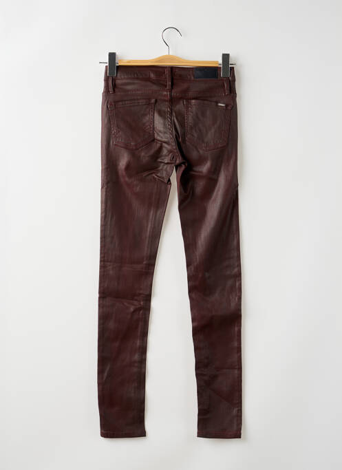 Pantalon slim tissage enduit taille normale rouge REIKO femme