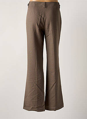 Pantalon droit tissage crêpe taille normale marron LOLA femme