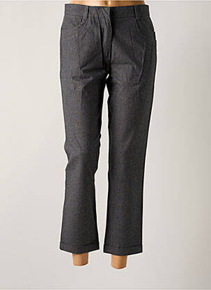 Pantalon 7/8 fermeture zippée sous rabat avec crochet taille normale gris MY PANTS femme