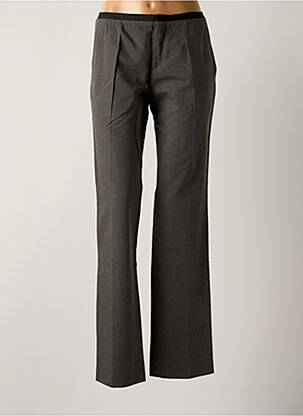Pantalon droit fermeture zippée sous rabat avec crochet taille basse gris MY PANTS femme