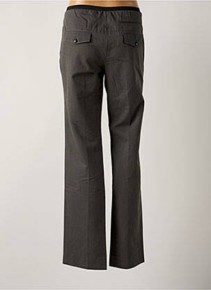 Pantalon droit fermeture zippée sous rabat avec crochet taille basse gris MY PANTS femme