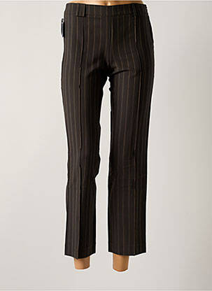 Pantalon 7/8 taille haute taille haute marron LOLA femme
