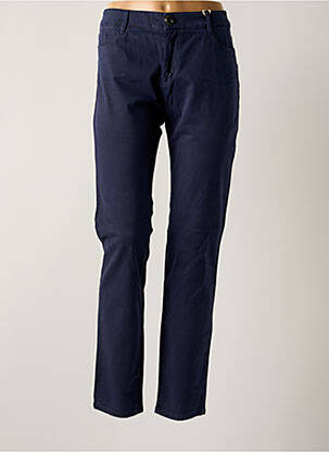 Pantalon slim tissage popeline taille normale bleu MAYJUNE femme