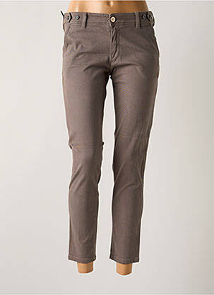 Pantalon 7/8 stretch taille normale marron NFY femme