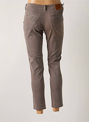 Pantalon 7/8 stretch taille normale marron NFY femme