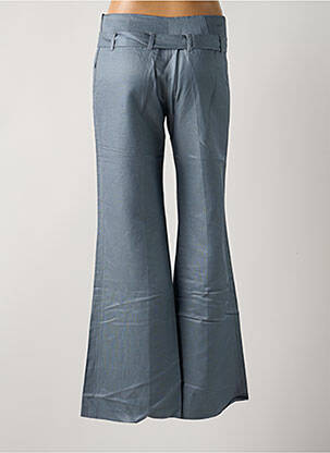 Pantalon flare taille à pinces taille haute bleu LOLA femme