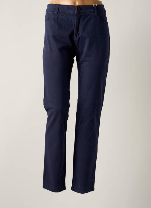 Pantalon slim tissage popeline taille normale bleu MAYJUNE femme