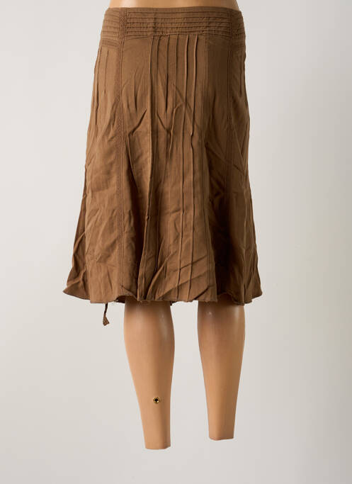 Jupe mi-longue marron SALT & PEPPER pour femme
