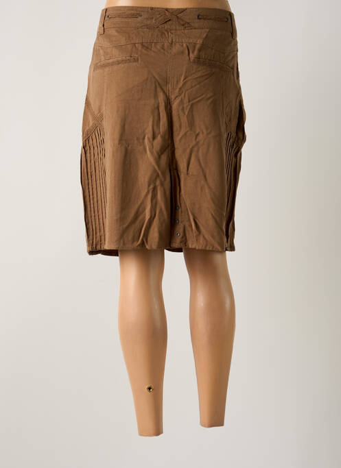 Jupe mi-longue marron SALT & PEPPER pour femme