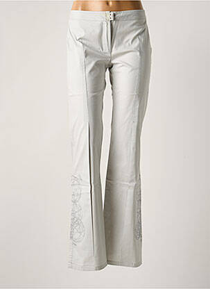 Pantalon droit stretch taille basse gris OHDD femme