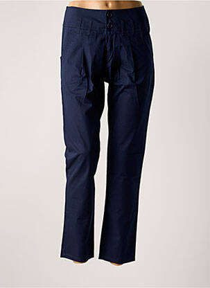 Pantalon droit tissage popeline taille haute bleu 2 TWO femme