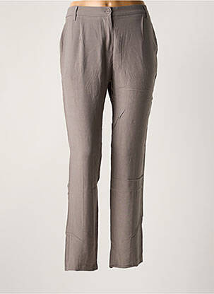 Pantalon droit tissage crêpe taille normale gris AMERICAN VINTAGE femme