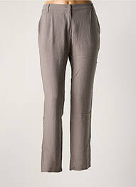 Pantalon droit tissage crêpe taille normale gris AMERICAN VINTAGE femme