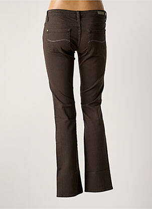 Jeans coupe droite stretch taille basse marron purple and pink femme
