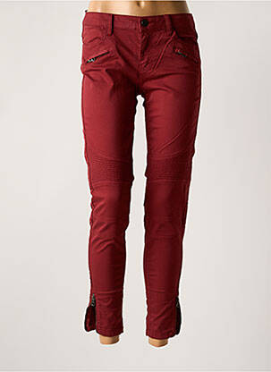 Pantalon 7/8 stretch taille normale rouge CORLEONE femme
