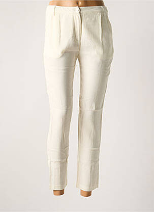 Pantalon 7/8 taille à pinces taille normale beige AMERICAN VINTAGE femme
