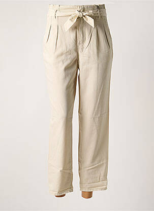 Pantalon 7/8 taille haute taille haute beige SET femme