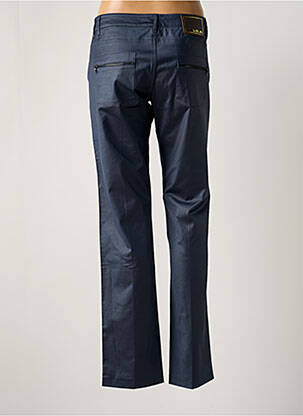 Pantalon droit fermeture zippée sous rabat boutonné taille normale bleu LOLA femme