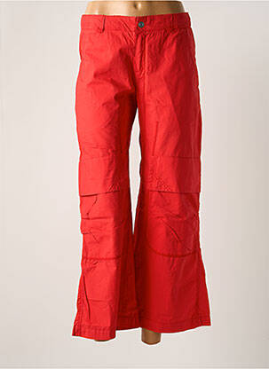 Pantalon large fermeture zippée sous rabat boutonné taille normale rouge IKKS femme