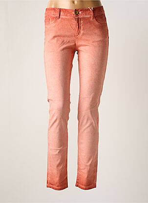 Pantalon slim tissage popeline taille normale orange MAYJUNE femme