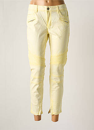 Pantalon 7/8 stretch taille normale jaune CORLEONE femme