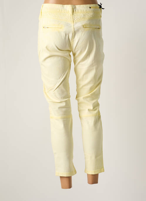 Pantalon 7/8 stretch taille normale jaune CORLEONE femme