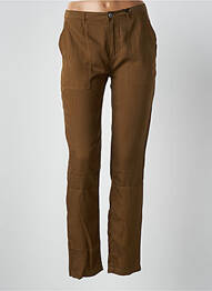 Pantalon droit fermeture zippée sous rabat boutonné taille normale vert IKKS femme