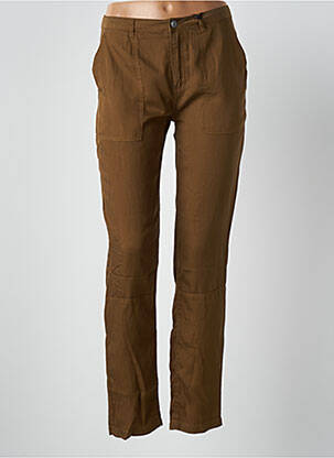 Pantalon droit fermeture zippée sous rabat boutonné taille normale vert IKKS femme