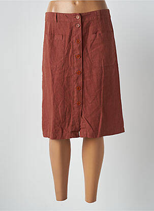 Jupe mi-longue taille normale marron BENSIMON femme