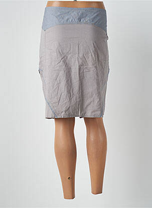 Jupe mi-longue fermeture zip latéral gris SALT & PEPPER femme