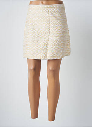 Jupe courte coupe droite beige GRACE & MILA femme