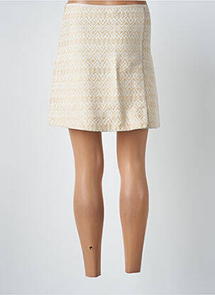 Jupe courte coupe droite beige GRACE & MILA femme