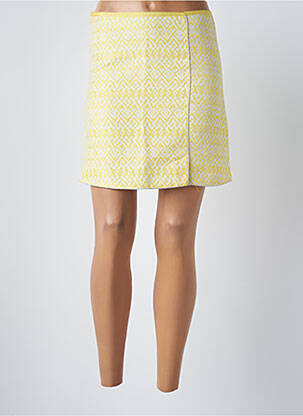 Jupe courte coupe droite jaune GRACE & MILA femme