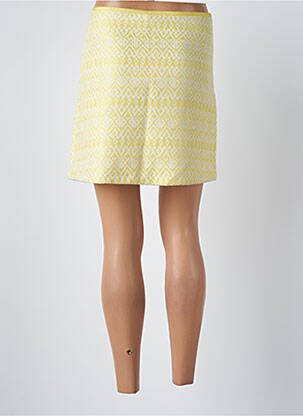 Jupe courte coupe droite jaune GRACE & MILA femme