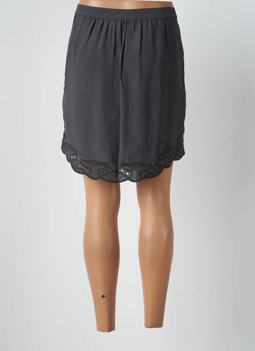 Jupe courte taille haute gris SET femme