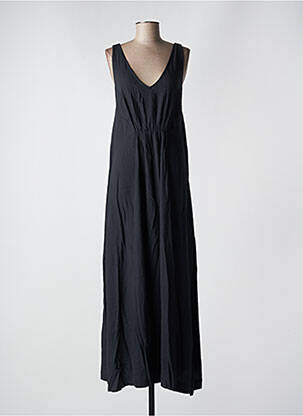 Robe longue manches dos nu sans manche noir KARMA femme