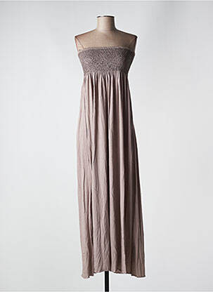 Robe longue sans manche sans manche marron CHARLIE JOE femme