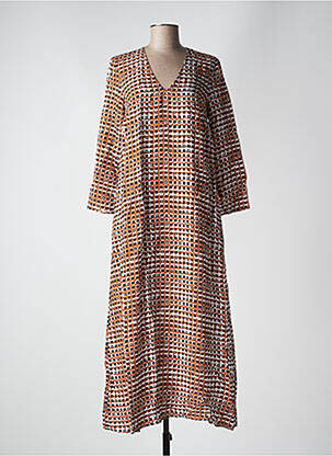 Robe longue manches longues manches longues marron ATTIC AND BARN femme